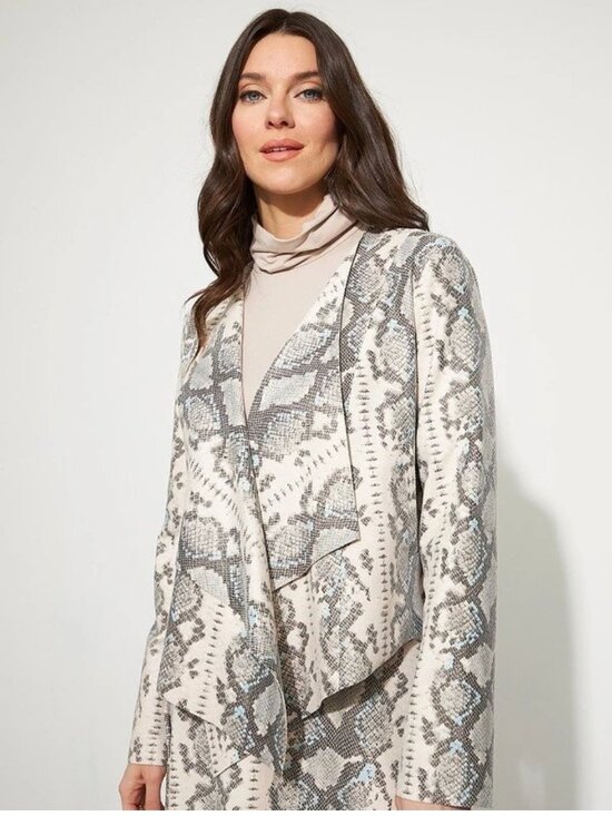 Joseph Ribkoff Sweaters - Joseph Ribkoff Snakeskin Print Open Front Cardigan Light Drape Jacket Sz 10 NEW